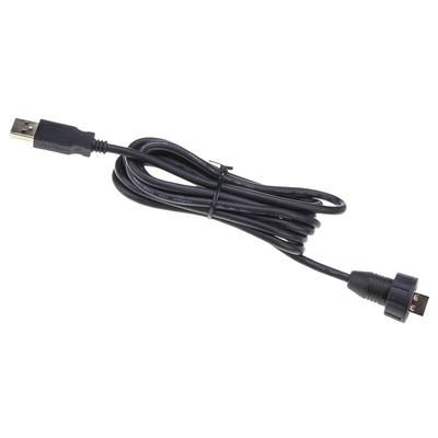Amphenol Socapex Cable, Male USB A to Male USB A Cable, 2m