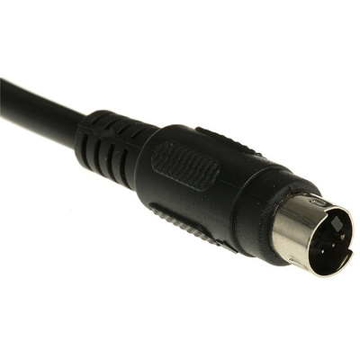 10m 4-Pin Male Mini-DIN to 4-Pin Male Mini-DIN Black SVHS Audio Video Cable Assembly