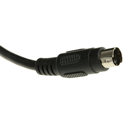 15m 4-Pin Male Mini-DIN to 4-Pin Male Mini-DIN Black SVHS Audio Video Cable Assembly