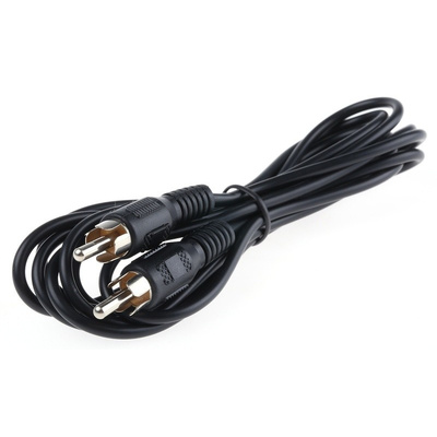 RS PRO 2m RCA Cable Male RCA to Male RCA Black