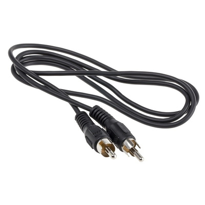 RS PRO 1m RCA Cable Male RCA to Male RCA Black