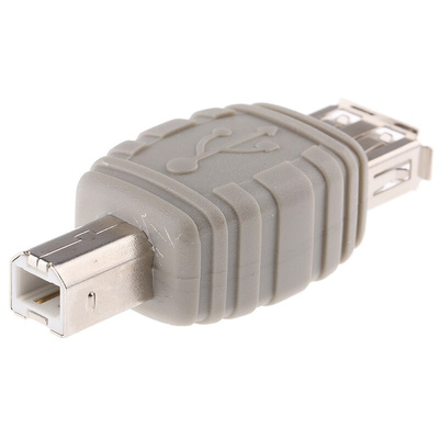 RS PRO Adapter, Male USB B to Female USB A, 30mm