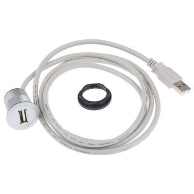 HARTING USB 2.0 Cable, Male USB A to Female USB A USB Extension Cable, 1.5m