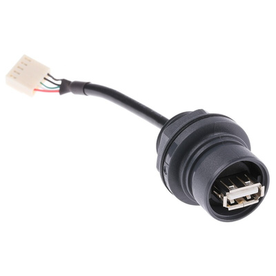 Bulgin USB 2.0 Cable, Female 5 Pin Socket to Female USB A Cable