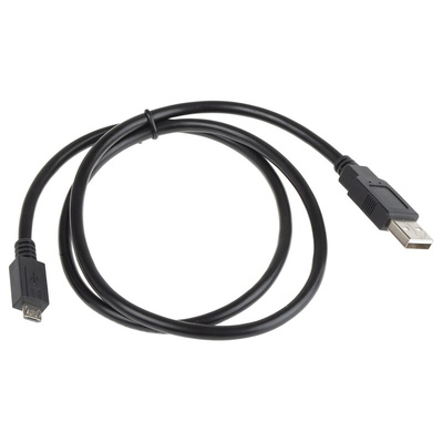 Roline USB 2.0 Cable, Male USB A to Male Micro USB B Cable, 800mm