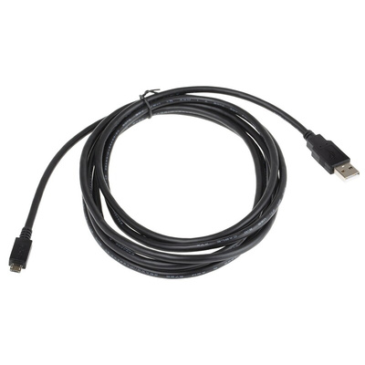 Roline USB 2.0 Cable, Male USB A to Male Micro USB B Cable, 3m