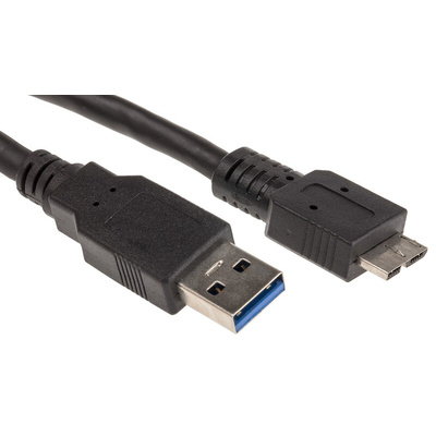 Roline USB 3.0 Cable, Male USB A to Male Micro USB B Cable, 2m