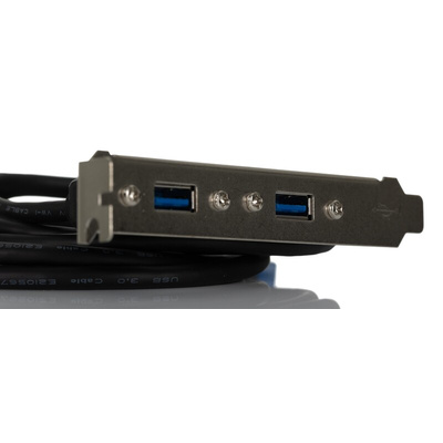 RS PRO USB 3.0 Cable, Female 20 Pin Socket to Female USB A x 2 Cable, 900mm