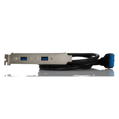 RS PRO USB 3.0 Cable, Female 20 Pin Socket to Female USB A x 2 Cable, 900mm