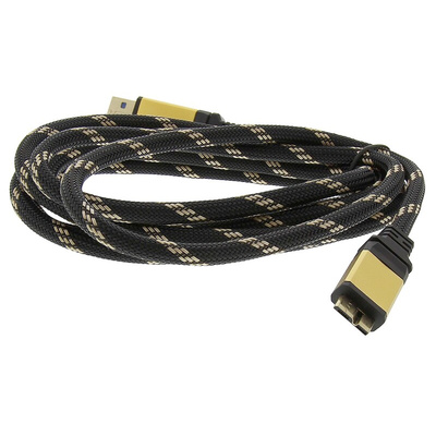 Roline USB 3.0 Cable, Male Micro USB B to Male Micro USB B Cable, 2m