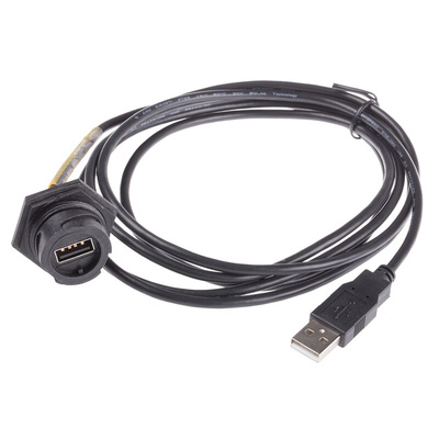 Molex USB 2.0 Cable, Male USB B to Female USB A USB Extension Cable, 2m