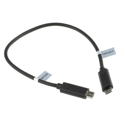 Roline USB 2.0 Cable, Male Micro USB B to Male Micro USB B Cable, 300mm