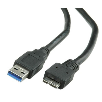 Roline USB 3.0 Cable, Male USB A to Male Micro USB B Cable, 150mm