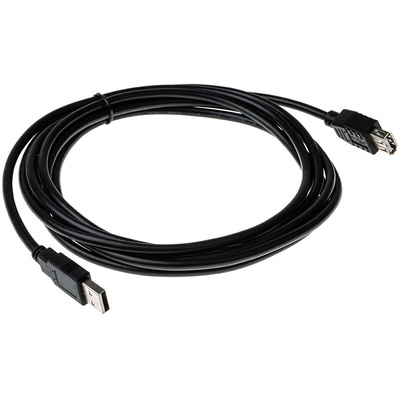 Roline USB 2.0 Cable, Male USB A to Female USB A USB Extension Cable, 3m