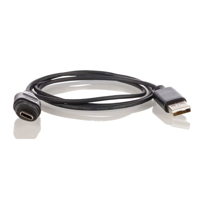 Amphenol Industrial USB 2.0 Cable, Male USB A to Male USB C Cable, 1m