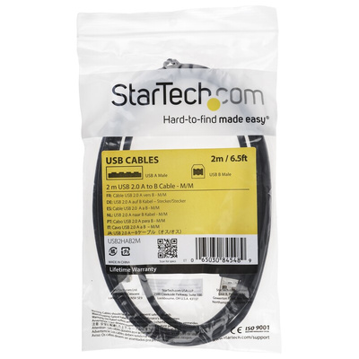 StarTech.com USB 2.0 Cable, Male USB A to Male USB B Cable, 2m
