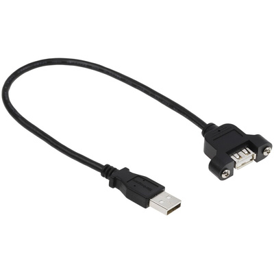 StarTech.com USB 2.0 Cable, Male USB A to Female USB A USB Extension Cable, 300mm