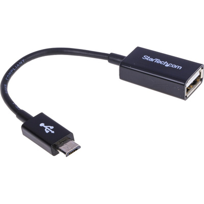 StarTech.com USB 2.0 Cable, Male Micro USB B to Female USB A  Cable, 130mm