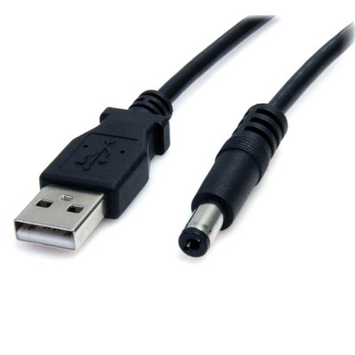 StarTech.com USB 2.0 Cable, Male USB A to Male 2.1mm DC Power Cable, 0.9m