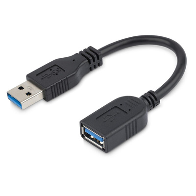 StarTech.com USB 3.0 Cable, Male USB A to Female USB A USB Extension Cable, 15cm