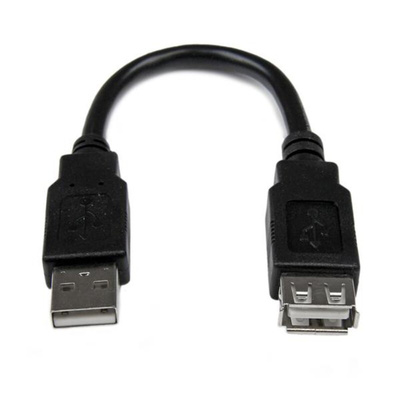 StarTech.com USB 2.0 Cable, Male USB A to Female USB A USB Extension Cable, 15cm