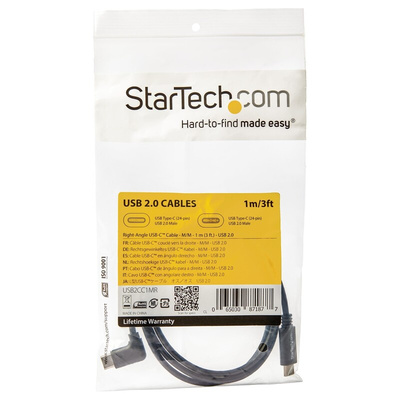 StarTech.com USB 2.0 Cable, Male USB C to Male USB C Cable, 1m