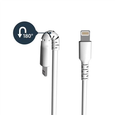 StarTech.com USB 2.0 Lightning Cable, Male USB A to Male Lightning Rugged USB Cable, 2m