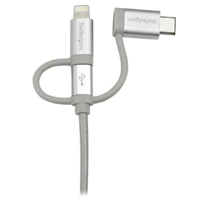 StarTech.com USB 2.0 Cable, Male USB A to Male Lightning, USB B, USB C  Cable, 1m