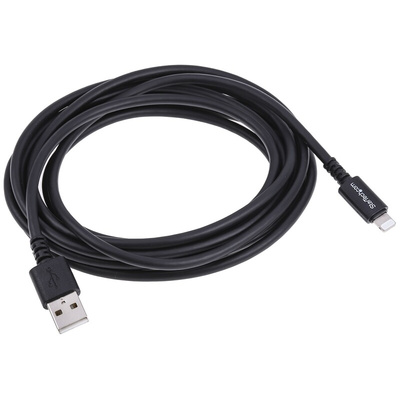 StarTech.com USB 2.0 Cable, Male USB A to Male Lightning Cable, 3m