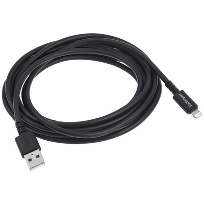 StarTech.com USB 2.0 Cable, Male USB A to Male Lightning Cable, 3m