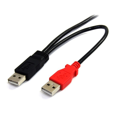 StarTech.com USB 2.0 Cable, Male USB A x 2 to Male Mini USB B Cable, 1.8m