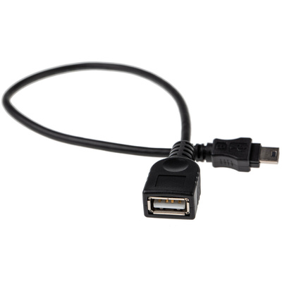 StarTech.com USB 2.0 Cable, Male Mini USB B to Female USB A Cable, 300mm