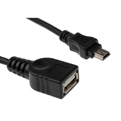 StarTech.com USB 2.0 Cable, Male Mini USB B to Female USB A Cable, 300mm