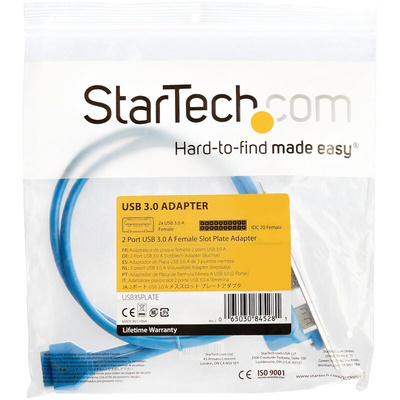 StarTech.com USB 3.0 Cable, Female USB A x 2 to Female 20 Pin IDC Cable, 0.5m