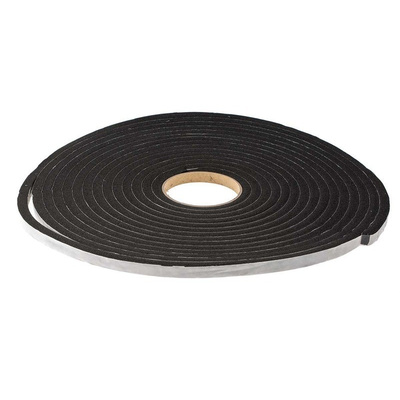 RS PRO Black Foam Tape, 12mm x 10m, 10mm Thick