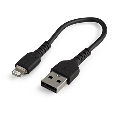 StarTech.com USB 2.0 Cable, Male USB A to Male Lightning Rugged USB Cable, 15cm
