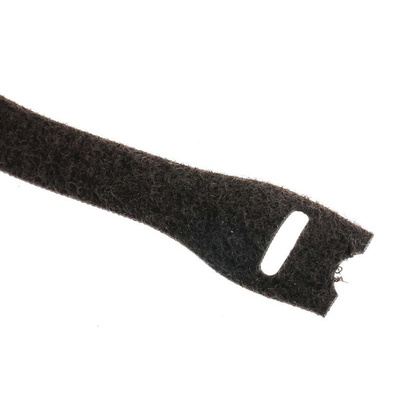 RS PRO Black Hook & Loop Cable Tie, 203.5mm x 12 mm