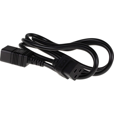 RS PRO Straight IEC C19 Socket to Straight IEC C20 Plug Power Cord, 2m