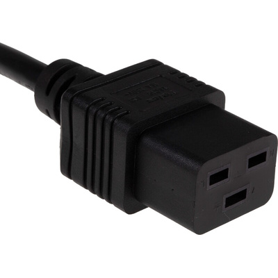 RS PRO Straight IEC C19 Socket to Straight IEC C20 Plug Power Cord, 2m