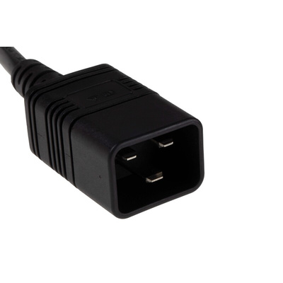 RS PRO Straight IEC C19 Socket to Straight IEC C20 Plug Power Cord, 2m