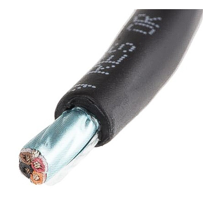 Alpha Wire Xtra-Guard 2 Control Cable, 4 Cores, 0.35 mm², Screened, 30m, Black PE Sheath, 22 AWG