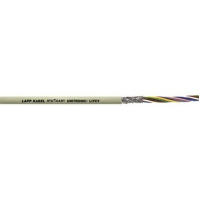 Lapp UNITRONIC LiYCY Control Cable, 2 Cores, 0.75 mm², LiYCY, Screened, 100m, Grey PVC Sheath, 18 AWG