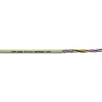 Lapp UNITRONIC LiYCY Control Cable, 2 Cores, 0.75 mm², Screened, 50m, Grey PVC Sheath, 18 AWG