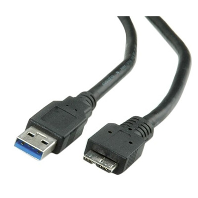 Roline USB 3.0 Cable, Male USB A to Male Micro USB B Cable, 800mm