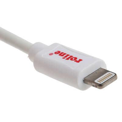 Roline USB 2.0 Cable, Male USB A to Male Lightning Cable, 1m
