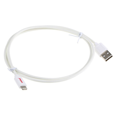 Roline USB 2.0 Cable, Male USB A to Male Lightning Cable, 1m