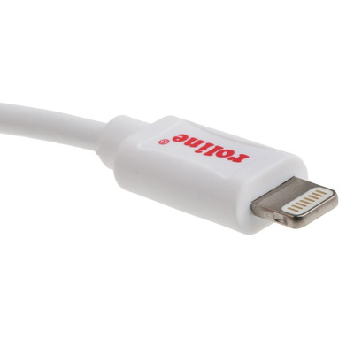 Roline USB 2.0 Cable, Male USB A to Male Lightning Cable, 1.8m