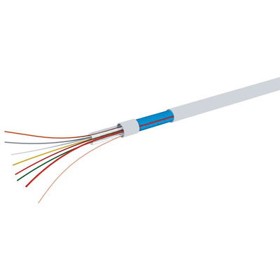 RS PRO Control Cable, 10 Cores, Tranxalarm, Screened, 100m, White PVC Sheath, 24 AWG