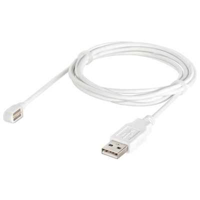 Rosenberger USB 2.0 Cable, Male Magnetic Rectangular to Female USB A Magnetic USB Cable, 1.5m