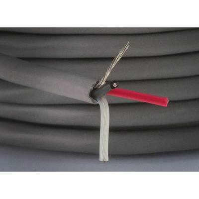 Alpha Wire Alpha Essentials Control Cable, 3 Cores, 0.35 mm², Screened, 30m, Grey PVC Sheath, 22 AWG